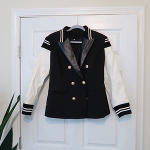 BLACK LETTERMAN STYLE BLAZER (NWOT)